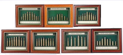 Lot 1101 - Seven framed and glazed prototype rifle...