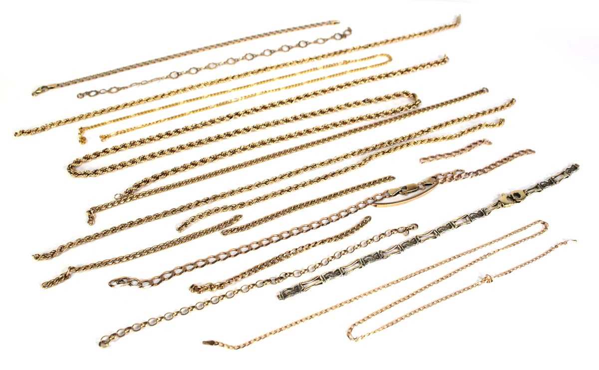 Lot 767 - A group of 9ct yellow gold and yellow metal...