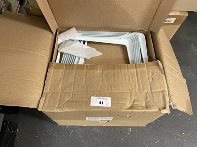Lot 41 - Box of 100 (12x10 inch) white metal angle...
