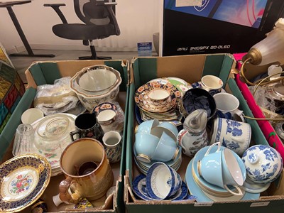 Lot 482 - Two trays of various cups, saucers, decorative...
