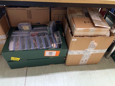 Lot 493 - An underbay containing six large boxes...