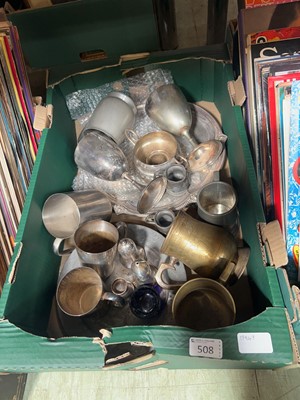 Lot 508 - A tray of various plated and other goblets,...