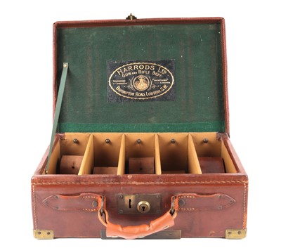 Lot 27 - Leather cartridge magazine, 5 internal...