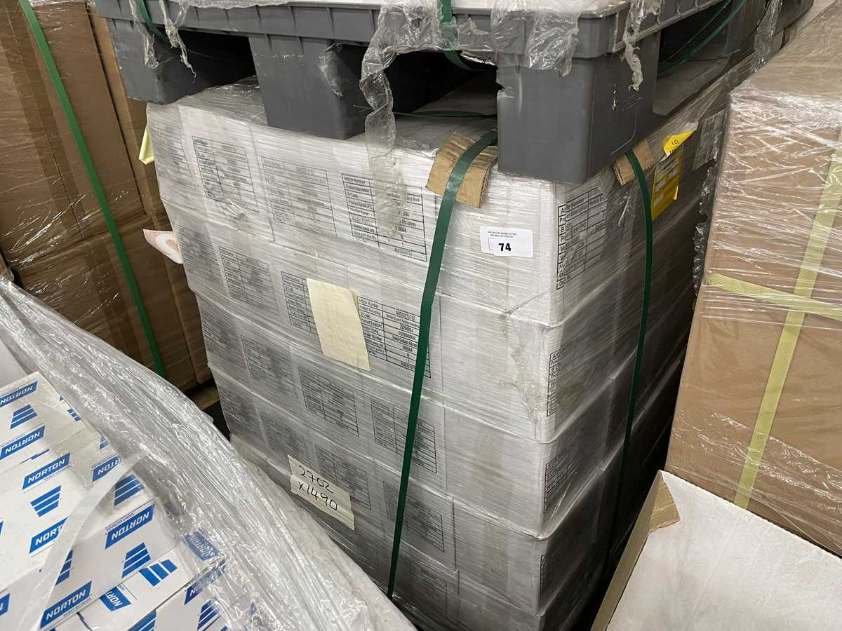 Lot 74 - 150 boxes of 10 Norton Expert rubber sanding...