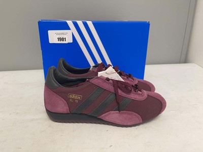 Lot Adidas UK6.5 SL 72 PT trainers in maroon - boxed