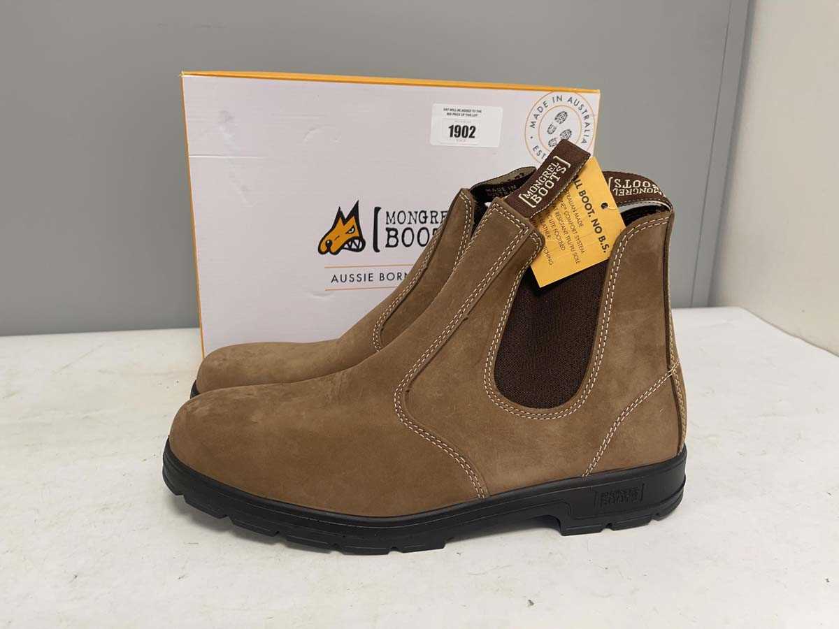 Lot Mongrel Boots UK13 vintage brown K9 elastic...