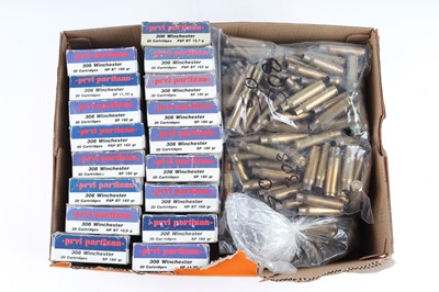 Lot 2887 - Approx. 638 x .308 Win. brass cases, primed,...