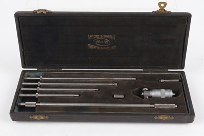 Lot 1188 - Moore & Wright micrometer in case set 2-8 ins