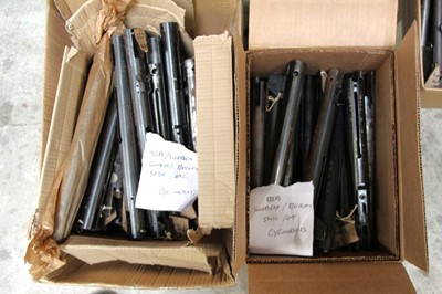 Lot 1376 - Two boxes various air rifle cylinders - BSA,...