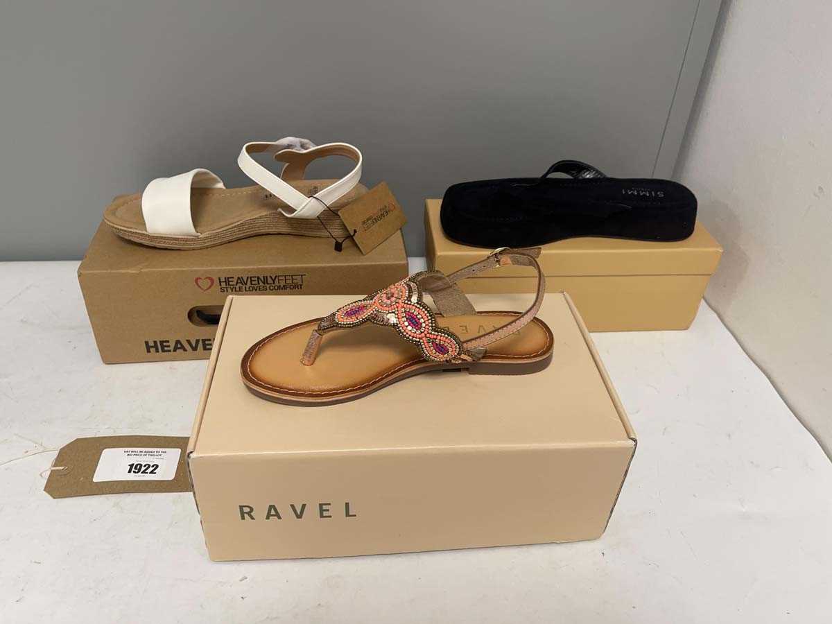 Lot 3x Boxed pairs of sandals to include Simmi UK6,...