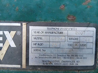 Lot 4232 - 2007 Wessex CR Series tractor mounted mower...