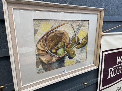 Lot 5157 - Watercolour still life with fruit