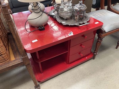 Lot 5205 - Heavily painted square coffee table with...