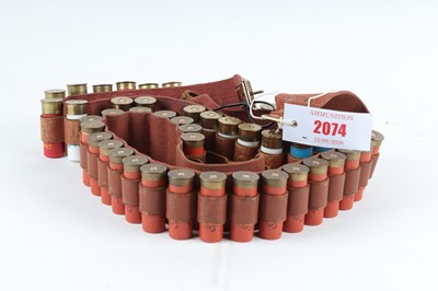 Lot 2074 - (S2) Two cartridge belts with 12 bore cartridges