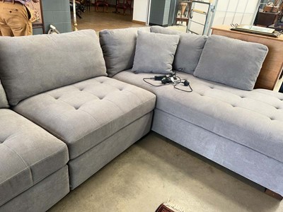 Lot 5388 - Grey fabric corner suite in 3 sections
