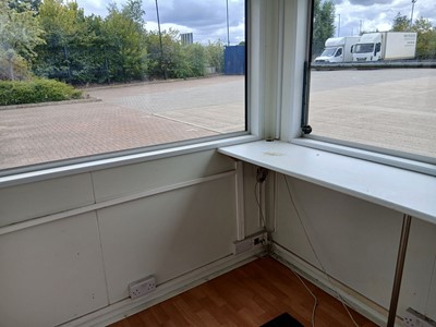 Lot 4012 - Mobile security site gate house, windows to...