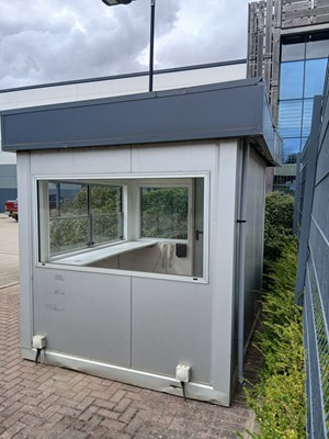 Lot 4012 - Mobile security site gate house, windows to...