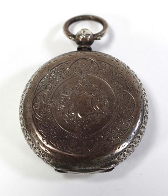 Lot 422 - A silver open face fob watch by E. Harris & Co....