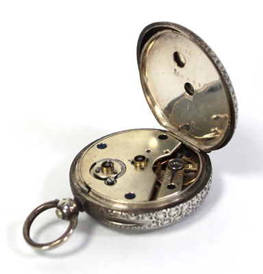 Lot 422 - A silver open face fob watch by E. Harris & Co....