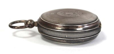 Lot 423 - A silver open face pocket watch, the white...