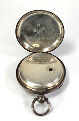 Lot 424 - A silver open face pocket watch, the silvered...