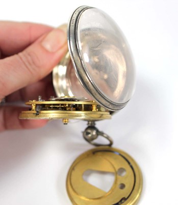 Lot 424 - A silver open face pocket watch, the silvered...