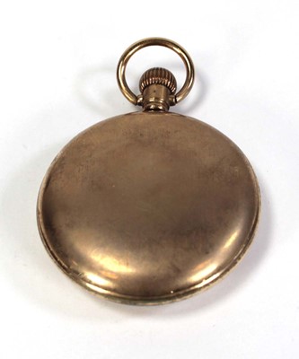 Lot 425 - A gold plated open face pocket watch, the...