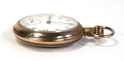 Lot 425 - A gold plated open face pocket watch, the...