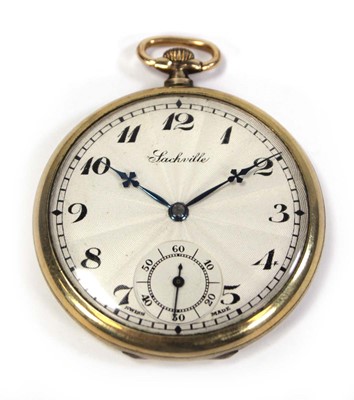 Lot 428 - A gold plated open face dress pocket watch by...