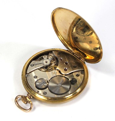 Lot 428 - A gold plated open face dress pocket watch by...