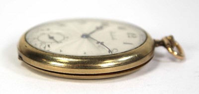 Lot 428 - A gold plated open face dress pocket watch by...