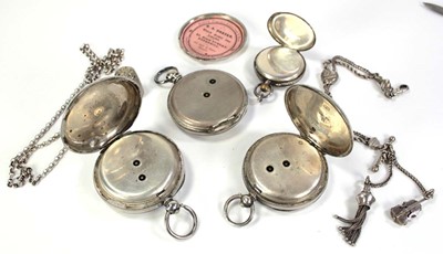 Lot 429 - Three silver open face pocket watches, a...