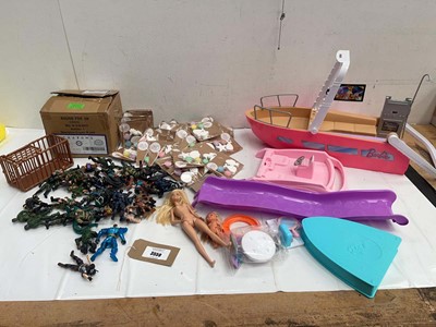 Lot 3451 - Barbie doll and boat, Craft sets, box of...