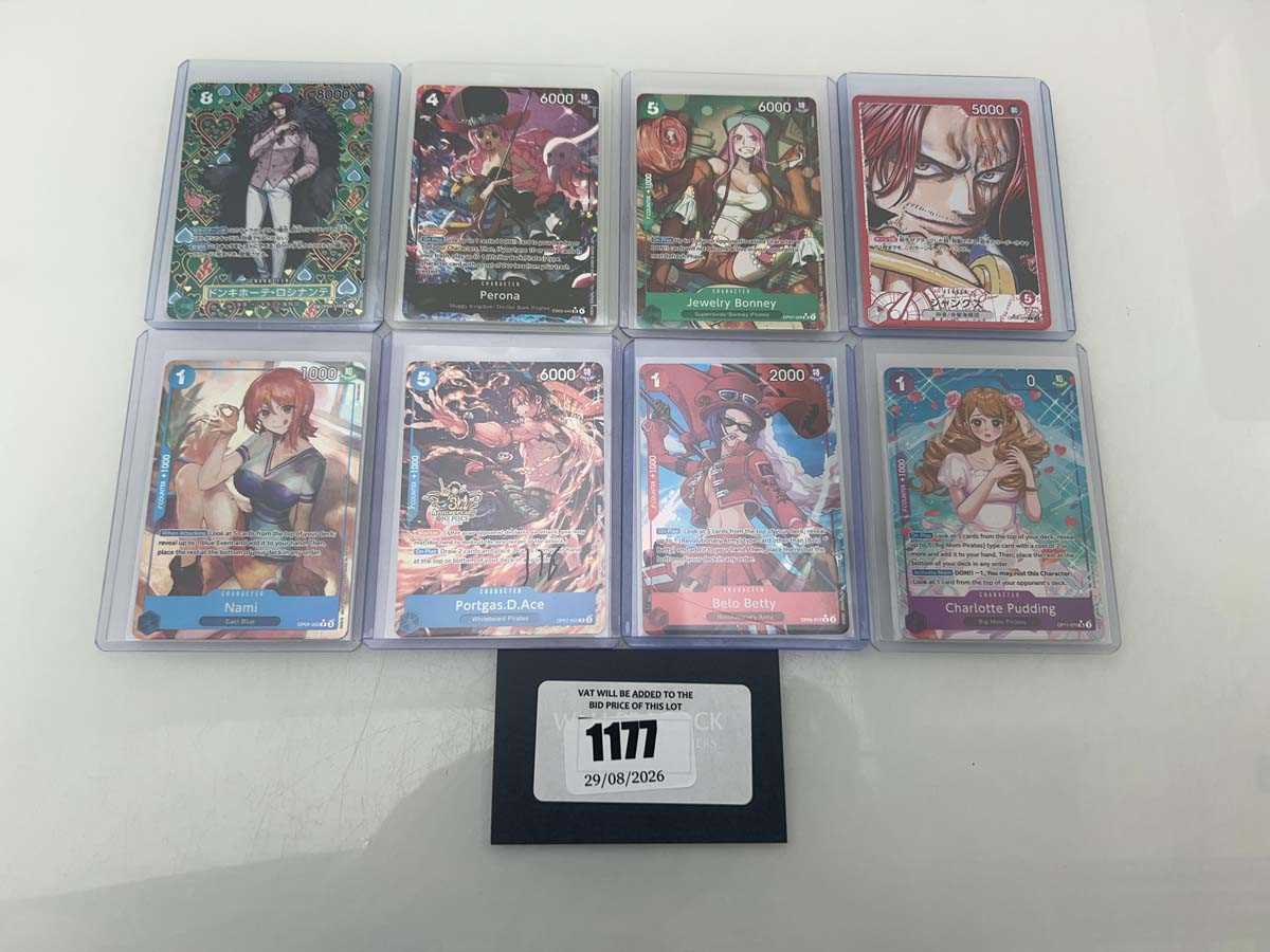 Lot 1177 - (8) Top Loaded One Piece TCG cards from...