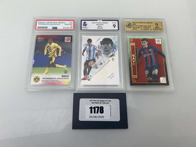 Lot 1178 - (3) Graded Football Trading cards including...