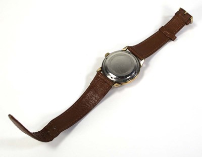 Lot 454 - A gentleman's gold plated wristwatch by Gruen,...
