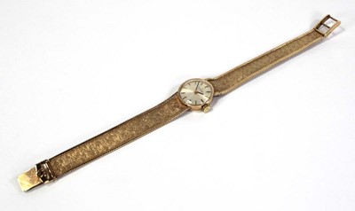 Lot 465 - A ladies 9ct yellow gold wristwatch by Omega,...