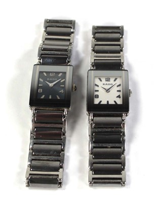 Lot 467 - A pair of ladies day/night stainless steel...