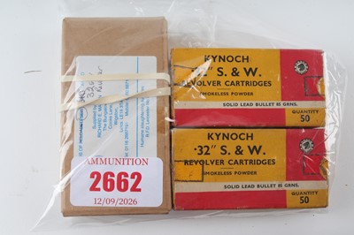 Lot 2662 - (S1) 100 x .32 S&W Kynoch 85gr and 44 x .32...