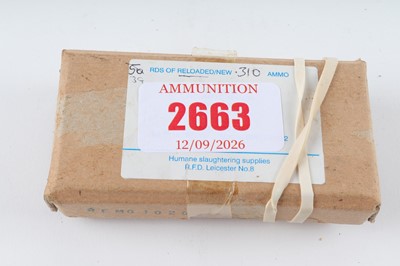 Lot 2663 - (S1) 39 x .310 humane killer reloaded cartridges