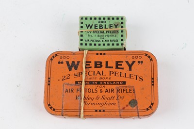 Lot 1215 - Vintage Webley air pellets: .22 in tin; .177...