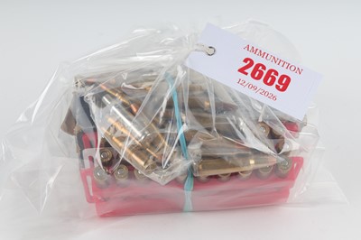 Lot 2669 - (S1) 90 x .222 Rem. rifle cartridges, assorted