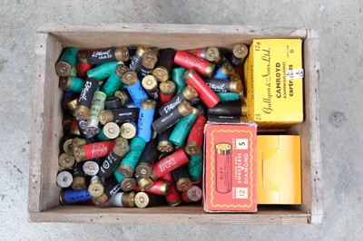 Lot 2083 - (S2) Wooden box of assorted shotgun cartridges,...