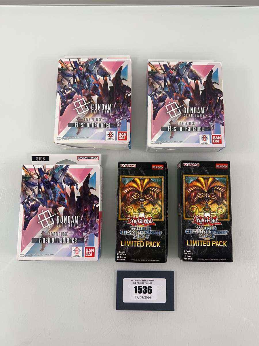 Lot 1536 - 3 Bandai Namco Gundam Card Game - Flash of...