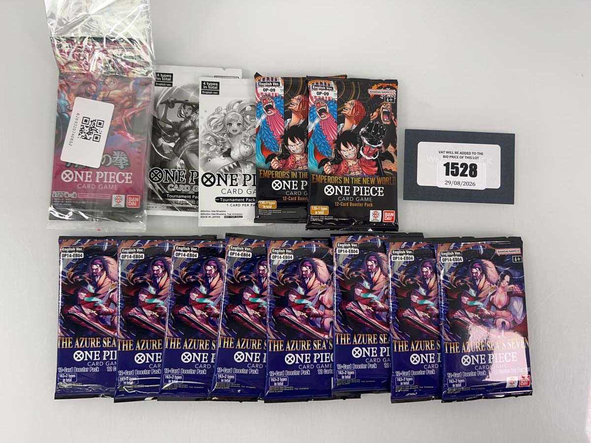 Lot 1528 - 10 One Piece TCG booster packs including The...