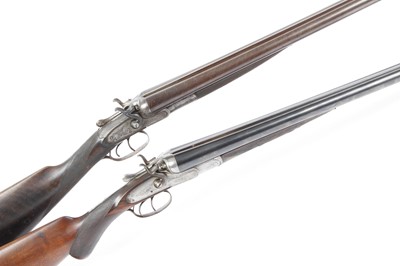 Lot 1923 - (S2) Two English Double Hammer Guns: 12 bore...