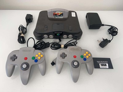 Lot 1068 - Nintendo 64 (N64) with two controllers and f-1...