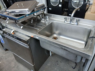 Lot 45 - 150cm stainless steel single bowl sink with...