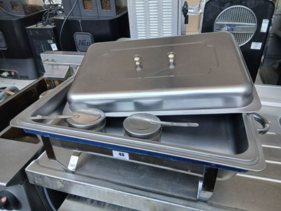 Lot 46 - 2x stainless steel chafing dishes with burners