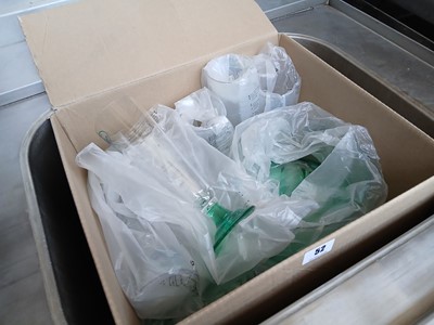 Lot 52 - Box containing various green coloured drinkware
